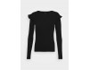 Vero Moda Petite VMAVA RNECK FRILLS - Langarmshirt - black/schwarz-T01HAN6J