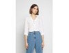 Dorothy Perkins DOUBLE BUTTON COLLARLESS ROLL SLEEVE - Bluse - ivory/offwhite