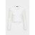 Missguided TIE FRONT BLOUSE - Langarmshirt - white/weiß