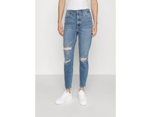 Good American LEGS CROP - Jeans Slim Fit - blue/destroyed denim