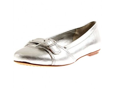 ESPRIT P14562 Damen Ballerinas Leder Schuhe Slipper Schuhe Silber