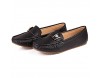 sorliva Penny Loafers für Damen Bequeme Slippers aus Leder Schlupfschuhe fürs Fahren Ballerinas Schuhe （ schwarz）