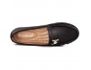 sorliva Penny Loafers für Damen Bequeme Slippers aus Leder Schlupfschuhe fürs Fahren Ballerinas Schuhe （ schwarz）