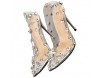 Happyyami Frauen Sexy High Heel Pumps 11 cm Schuhe Transparente Knöchel Strass Krallen Elegante Nadel für Hochzeitsfeier