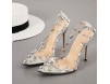 Happyyami Frauen Sexy High Heel Pumps 11 cm Schuhe Transparente Knöchel Strass Krallen Elegante Nadel für Hochzeitsfeier