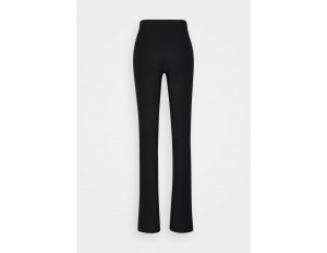 Gina Tricot FRONT SLIT TROUSERS - Stoffhose - black/schwarz