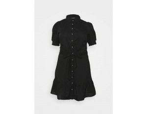 Dorothy Perkins Curve DAISY PUFF SLEEVE SHIRT DRESS - Blusenkleid - black/schwarz