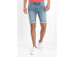 INDICODE JEANS KADEN - Jeans Shorts - blue wash/light-blue denim