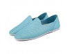 CAIFENG Casual Penny-Müßiggänger for Männer Sommer Outdoor-Schuhe Slip auf Stil Mikrofaser-Leder-Leichter Flacher Rutschfester runde bis hune (Color : Blue Perforated Size : 47 EU)