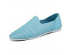CAIFENG Casual Penny-Müßiggänger for Männer Sommer Outdoor-Schuhe Slip auf Stil Mikrofaser-Leder-Leichter Flacher Rutschfester runde bis hune (Color : Blue Perforated Size : 47 EU)