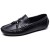 CAIFENG Fahrschuhe for Männer Erbsen Schuhe Slip auf Stil Synthetische Leder Erfahrene Nähte Super Weiche Quaste Leichte Jugend Tide (Color : Black Size : 42 EU)
