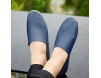 CAIFENG Freizeitfahren Müßiggänger for Männer Casual Flat Penny Schuhe Runde Zehen Weiche Mikrofaser Leder perforiertem Slip auf leichten Huns (Color : Blue Size : 47 EU)