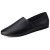 CAIFENG Freizeitfahren Müßiggänger for Männer Casual Flat Penny Schuhe Runde Zehen Weiche Mikrofaser Leder perforiertem Slip auf leichten Huns (Color : Black Size : 46 EU)