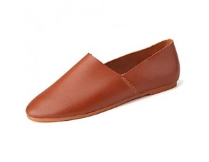 CAIFENG Freizeitfahren Müßiggänger for Männer Casual Flat Penny Schuhe Runde Zehen Weiche Mikrofaser Leder perforiertem Slip auf leichten Huns (Color : Brown Size : 38 EU)