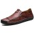 CAIFENG Herrenmode Oxford Casual Bequemer Slip auf klassischen Massivfarbe Runde Zehe Formale Schuhe Huns (Color : Wine Size : 42 EU)