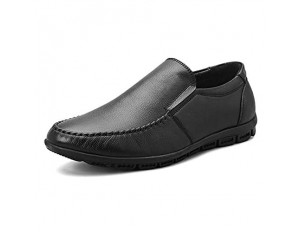 DIYHM Alltägliche Antrieb Loafer für Männer Business-Schuhe Slip auf PU-Leder-runden Zeh-Naht-Naht-Nölen Sohle-Spleiß-Vollfarbe