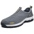 Herren Outdoor Fitnessschuhe Atmungsaktive Mesh Schuhe Sport Size Slipper mit Klettverschluss Grau 44 EU