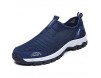 Herren Outdoor Fitnessschuhe Atmungsaktive Mesh Schuhe Sport Size Slipper mit Klettverschluss Blau 47 EU