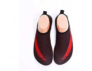 Wasserschuhe für Herren und Damen weiche Schuhe schnittfest Skinny-Schuhe rutschfest schnelltrocknend (Farbe: Rot Größe: 43)