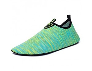 YQQMC Männer und Frauen barfuß weiche Schuhe Wasserschuhe rutschfeste schnell trocknende Schuhe passend für Strand Schwimmen surfen Yoga und Training Atmungsaktiv (Color : Green Size : 41/42EU)