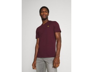Lyle & Scott V NECK - T-Shirt basic - burgundy/bordeaux