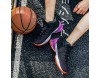 LFLDZ Herren Basketball-Schuhe High-Top-Basketball-Stiefel Arbeiten Sie Breathable Outdoor-Trainer hohe elastische Shock Stricken Fabric Lauf Sneaker Lila 44
