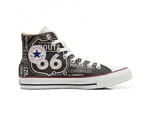 Shoes Sneakers Unisex Original USA personalisierte Schuhe (Handwerk Produkt) Route 66 Black