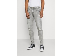 Redefined Rebel STOCKHOLM DESTROY - Jeans Skinny Fit - dust grey/grey denim