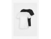 Even&Odd 2 PACK - T-Shirt basic - black/light grey melange/schwarz