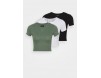 Even&Odd 3 PACK - T-Shirt basic - black/mottled grey/white/schwarz