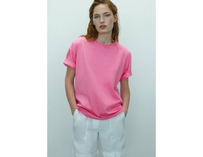 Massimo Dutti T-Shirt basic - neon pink/neonpink