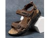 ERTYP Atmungsaktiv Herren-Strand-Schuhe in Übergrößen Outdoor-Sport-beiläufige Ledersandale Open Toe Outdoor-Schuhe (Color : Brown Size : 44)