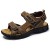 ERTYP Atmungsaktiv Herren-Strand-Schuhe in Übergrößen Outdoor-Sport-beiläufige Ledersandale Open Toe Outdoor-Schuhe (Color : Brown Size : 44)