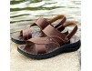 meng Herren Outdoor Sports Sandalen Waterproof Wandersandalen Strand Ledersandalen Trekking Sommer Männer Sandalen Schuhe (Color : Brown Size : 43)