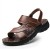 meng Herren Outdoor Sports Sandalen Waterproof Wandersandalen Strand Ledersandalen Trekking Sommer Männer Sandalen Schuhe (Color : Brown Size : 43)