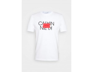 Calvin Klein TEXT REVERSED LOGO  - T-Shirt print - white/weiß