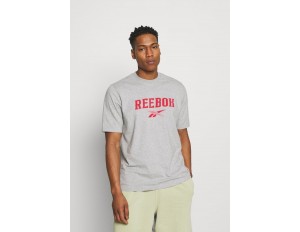 Reebok Classic SOFT EDGE LINEAR TEE - T-Shirt print - medium grey heather/grau
