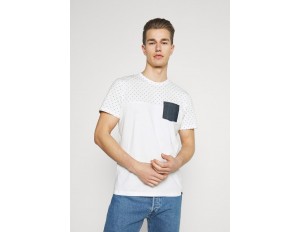 TOM TAILOR T-Shirt print - white base blue element design/weiß